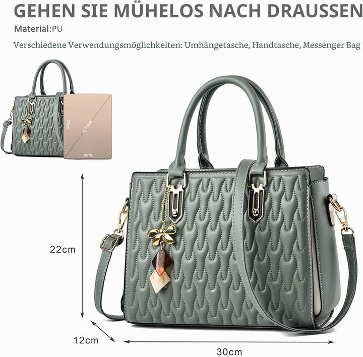 NICOLE &amp; DORIS Handtasche für Frauen Elegante Henkeltasche Damen Mode Schultertaschen PU Leder Umhän