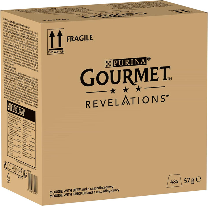 Gourmet Gourmet PURINA GOURMET Revelations Mousse, Katzenfutter nass in Sauce, Huhn & Rind, 48er Pac