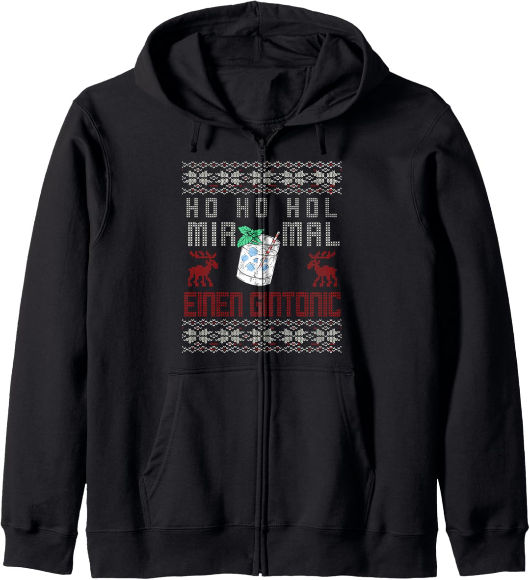Gin Tonic Lustiges Weihnachts Kostüm Ugly Christmas Kapuzenjacke
