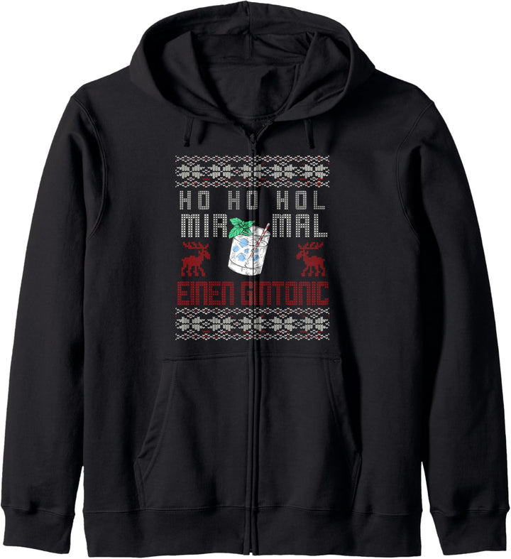 Gin Tonic Lustiges Weihnachts Kostüm Ugly Christmas Kapuzenjacke