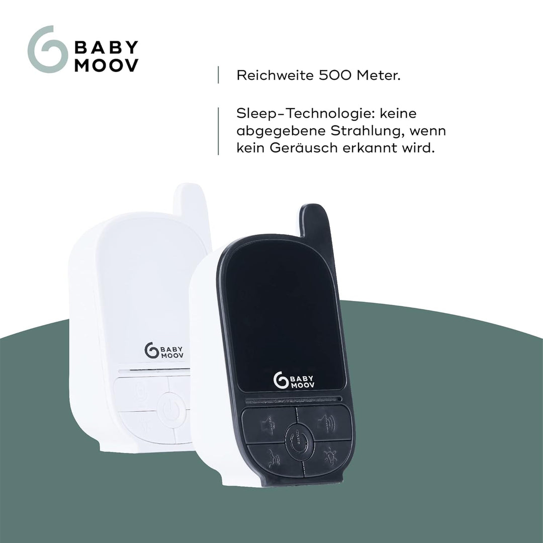 Babymoov Babyphone Handy Care - Sleep Technology, Nachtlicht, Gegensprechfunktion, 500m Reichweite