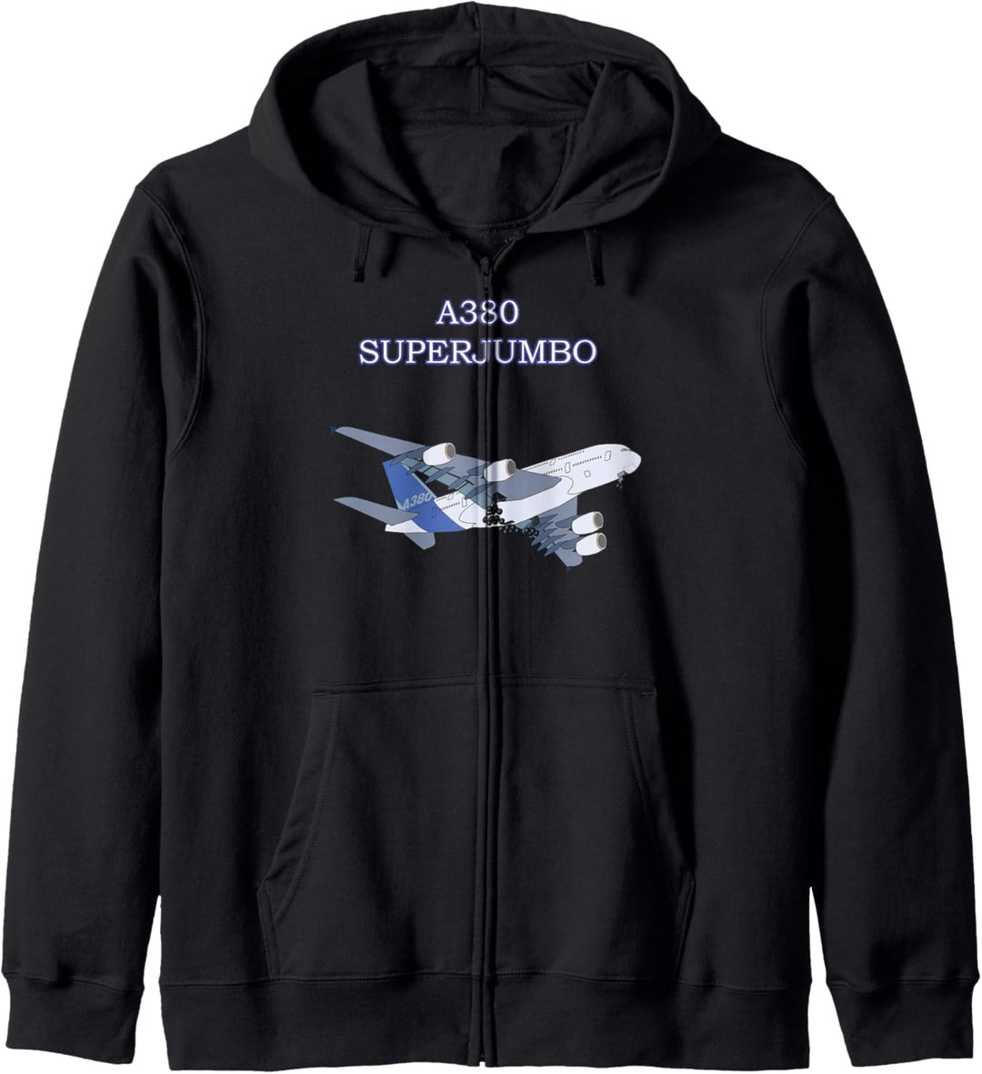 A380 Super Jumbo Flugzeug Erwachsene Kinder Flugzeug T-Shirt Kapuzenjacke