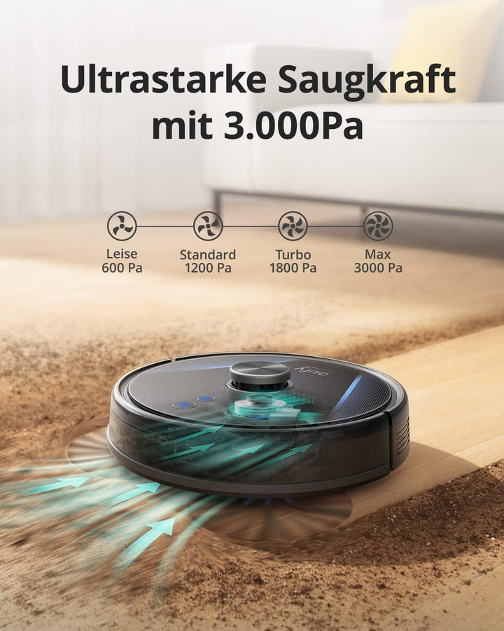 eufy Saugroboter mit Absaugstation RoboVac LR30 Hybrid+, Mit Wischfunktion, 60 Tage Kapazität, iPath