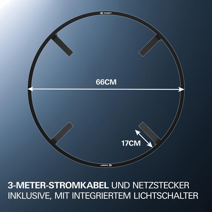 Target Darts Corona Vision Dartboard Lighting System, Schwarzer Rahmen | Weisse LED Dartscheibe Surr