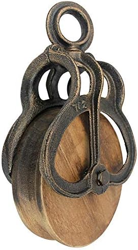 Design Toscano Vintage-Rad Bauernhofflaschenzug Industrielles Dekor, 25,5 cm Large, Large