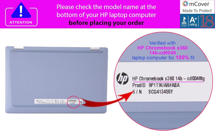 mCover Hartschalen-Schutzhülle, nur kompatibel mit HP Chromebook x360 14B-CD0000 Serie (2024-2025) (