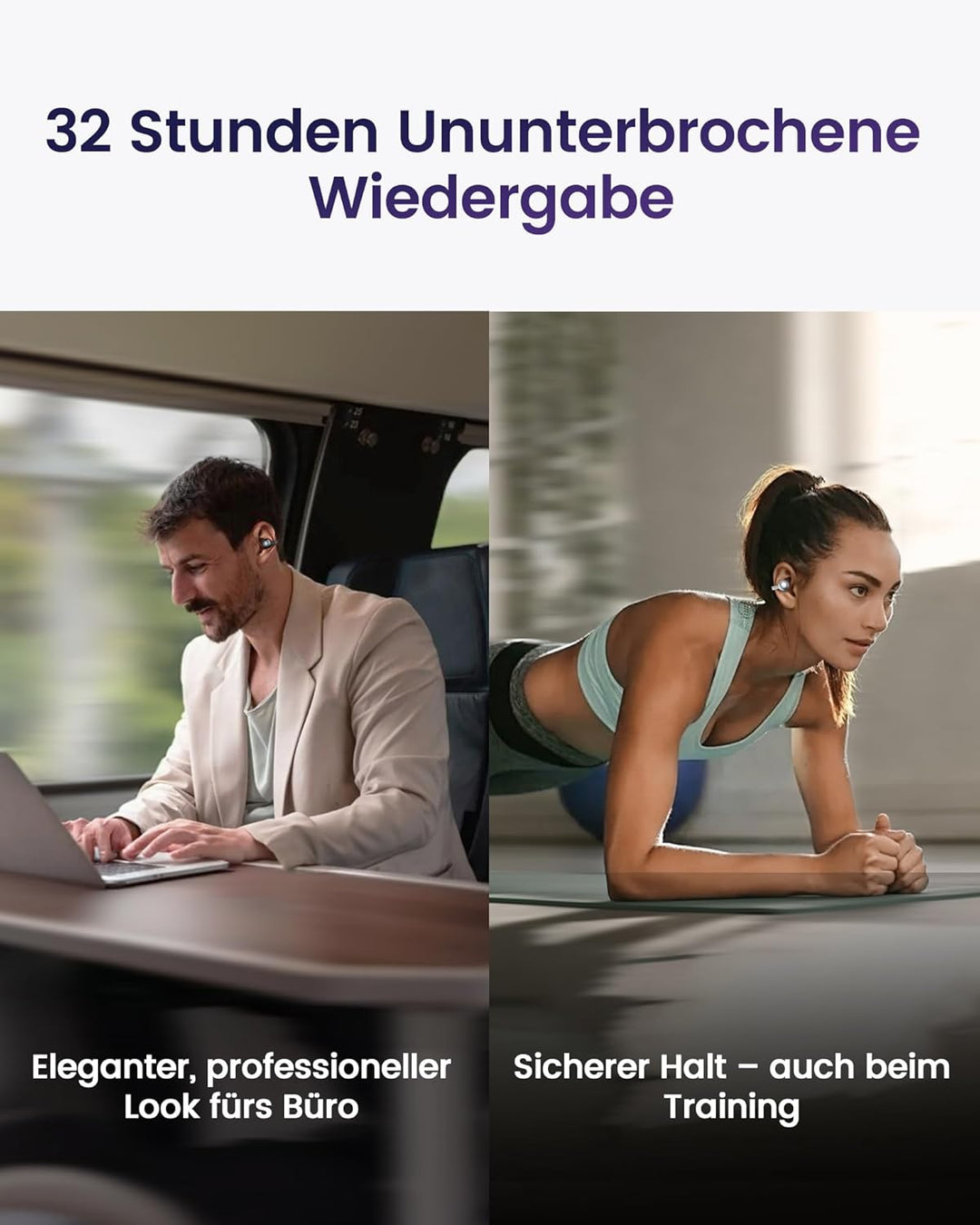 mojawa StarClip Open-Ear Clip-On Kabellose Bluetooth-Kopfhöre, 4D-Panoramaklang, Leicht & Sicher, Ge