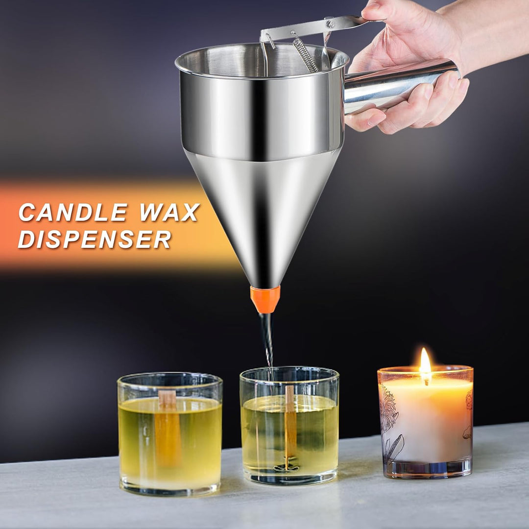 Shoxil Pfannkuchenteigspender, 600 ml, mehrkalibriger Edelstahl-Trichter-Kuchenspender mit Ständer,