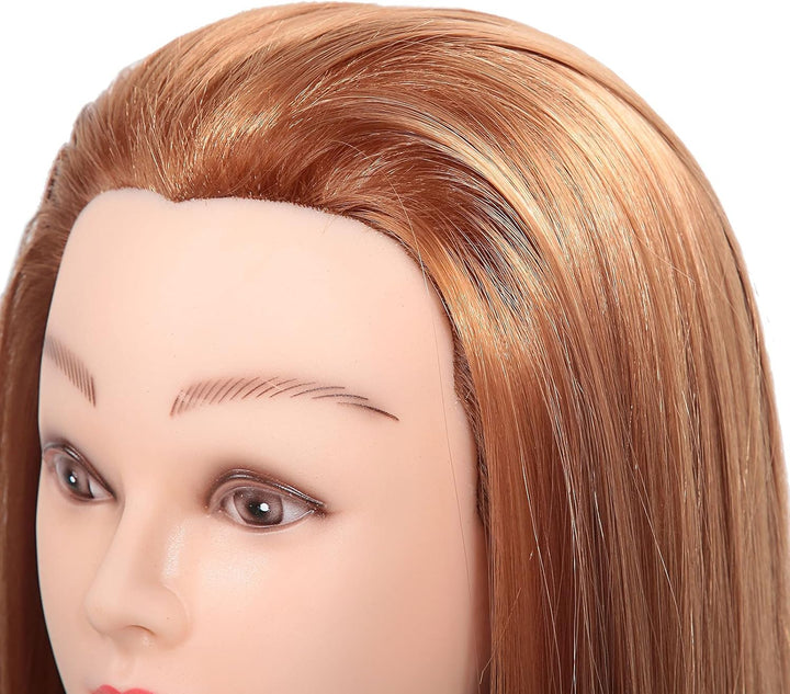 Dickes Haar, Friseur-Trainingskopf, Kosmetik-Puppenkopf, 24-Zoll-Kunstfaser-Haar-Trainingskopf mit T