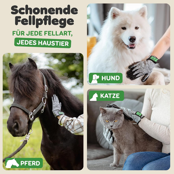 DR Zoo Gr. M Paar Fellpflegehandschuh zur Fellpflege durch Handschuh für Hund, Katze und Pferde, M