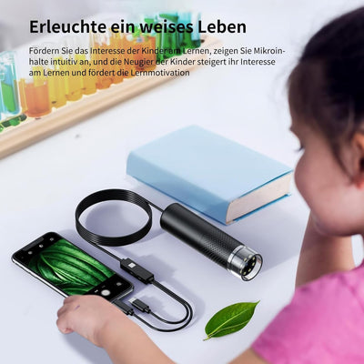 Handy-Mikroskop, Ashfly USB Mikroskop für Kinder 10 Bis 200X tragbares Taschenmikroskop, 3 Stufen ei