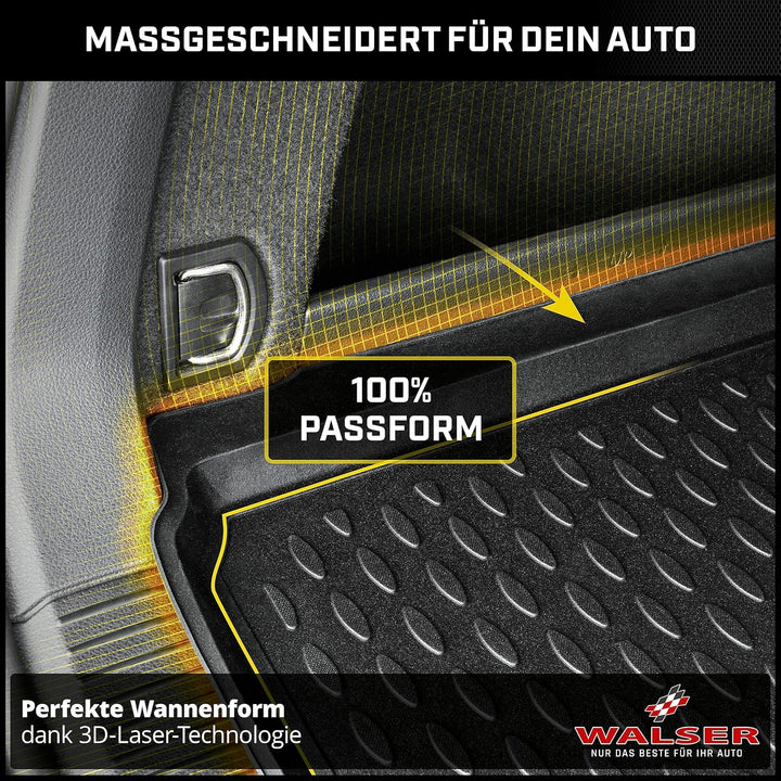 WALSER XTR Kofferraumwanne für Audi A6 Avant 2011-2018, A6 Allroad 2012-2018, 100% passgenaue Antiru