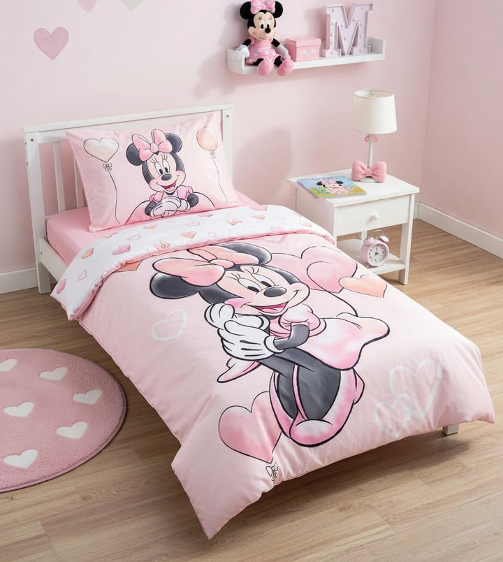 Jerry Fabrics Bettwäsche Minnie Balloon für Kinderbett oder Junior, 100 % Baumwolle, Bettbezug 100 x