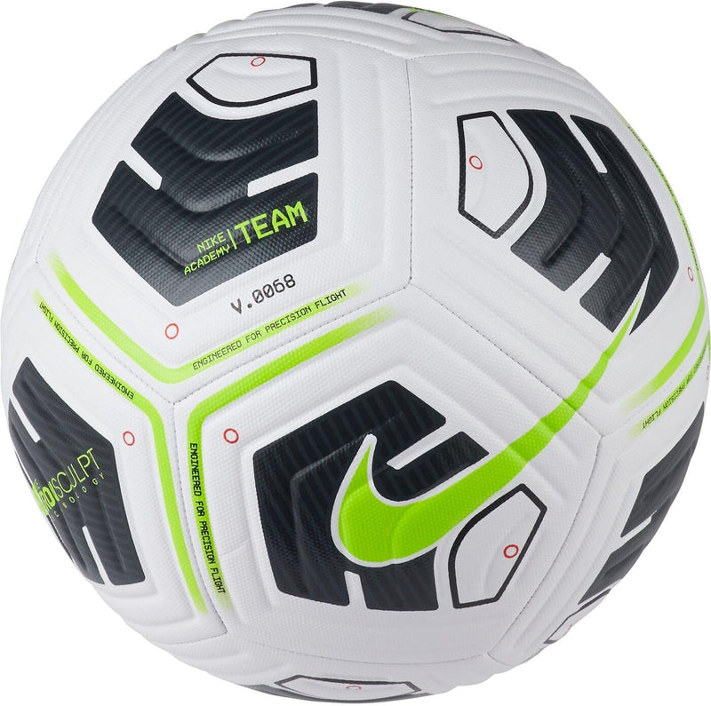 Nike Unisex – Erwachsene Academy-Team Fussball Ball 5 White / Black / Volt Single, 5 White / Black /