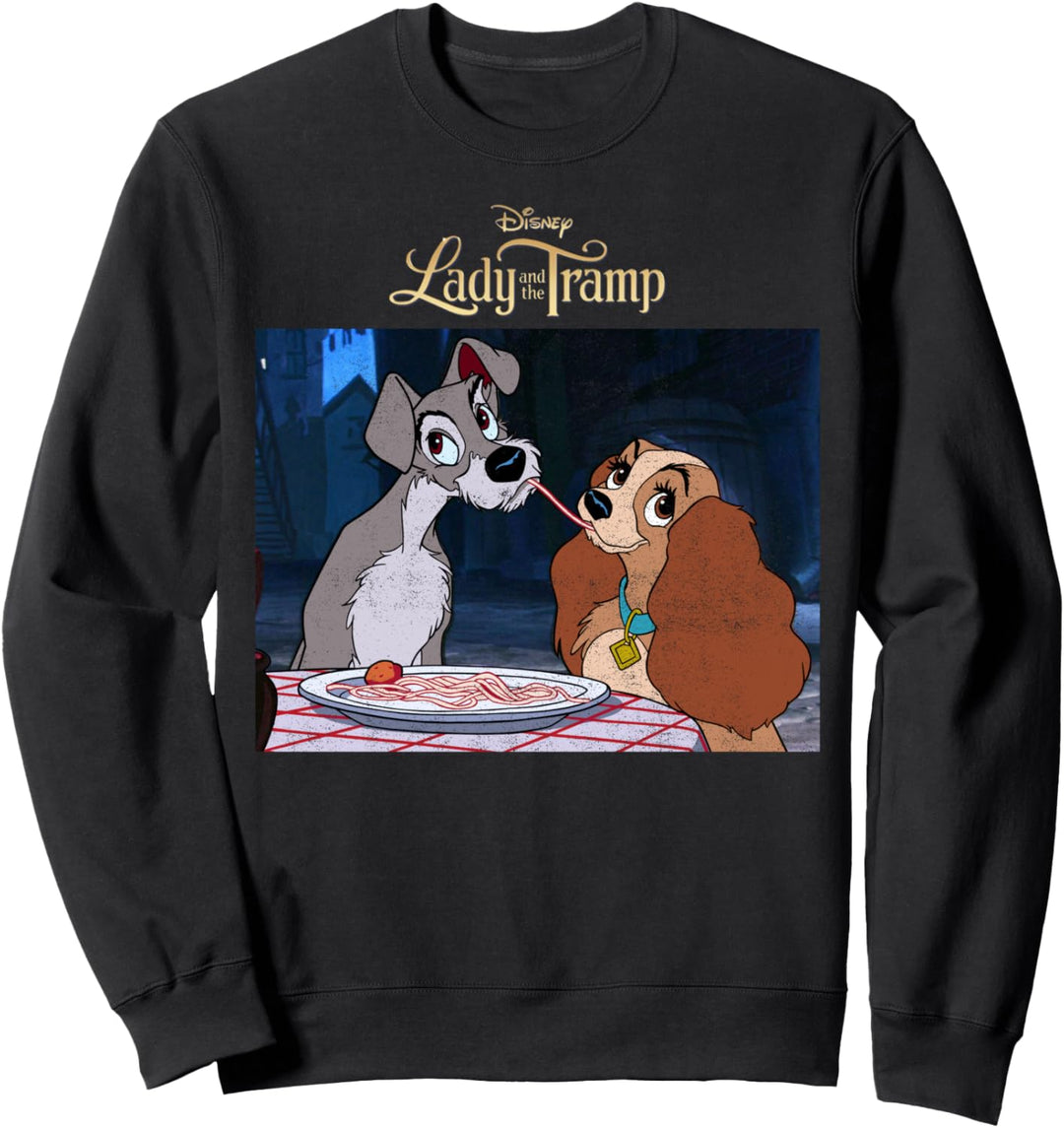 Disney Lady And The Tramp Spaghetti Distressed Portrait Sweatshirt