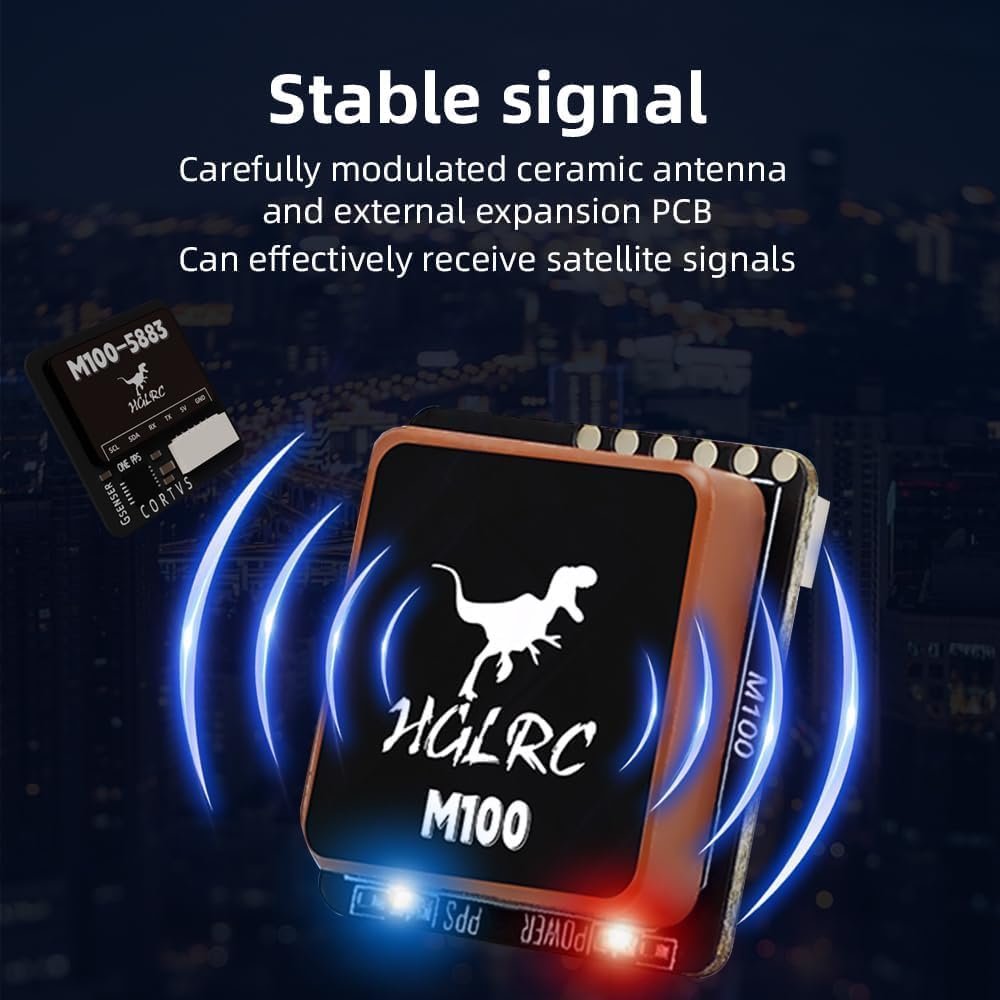 ZIJUNYUAN HGLRC M100-5883 GPS Kompass Modul, aufgerüsteter Chip der zehnten Generation kompatibel mi
