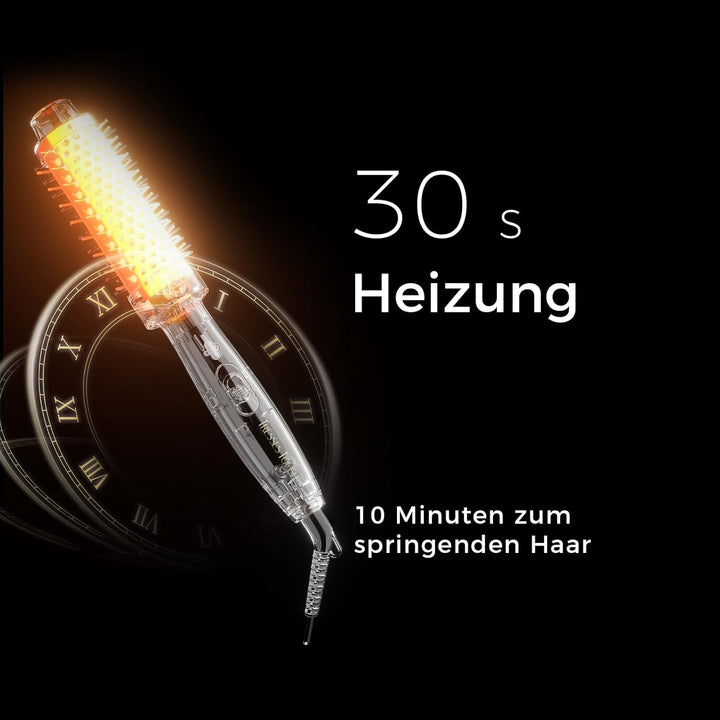 Thermal Brush, Thermobürste Negativ-Ionen, Wärmebürste Rundbürste mit 2 Temperaturstufen, Stylingbür