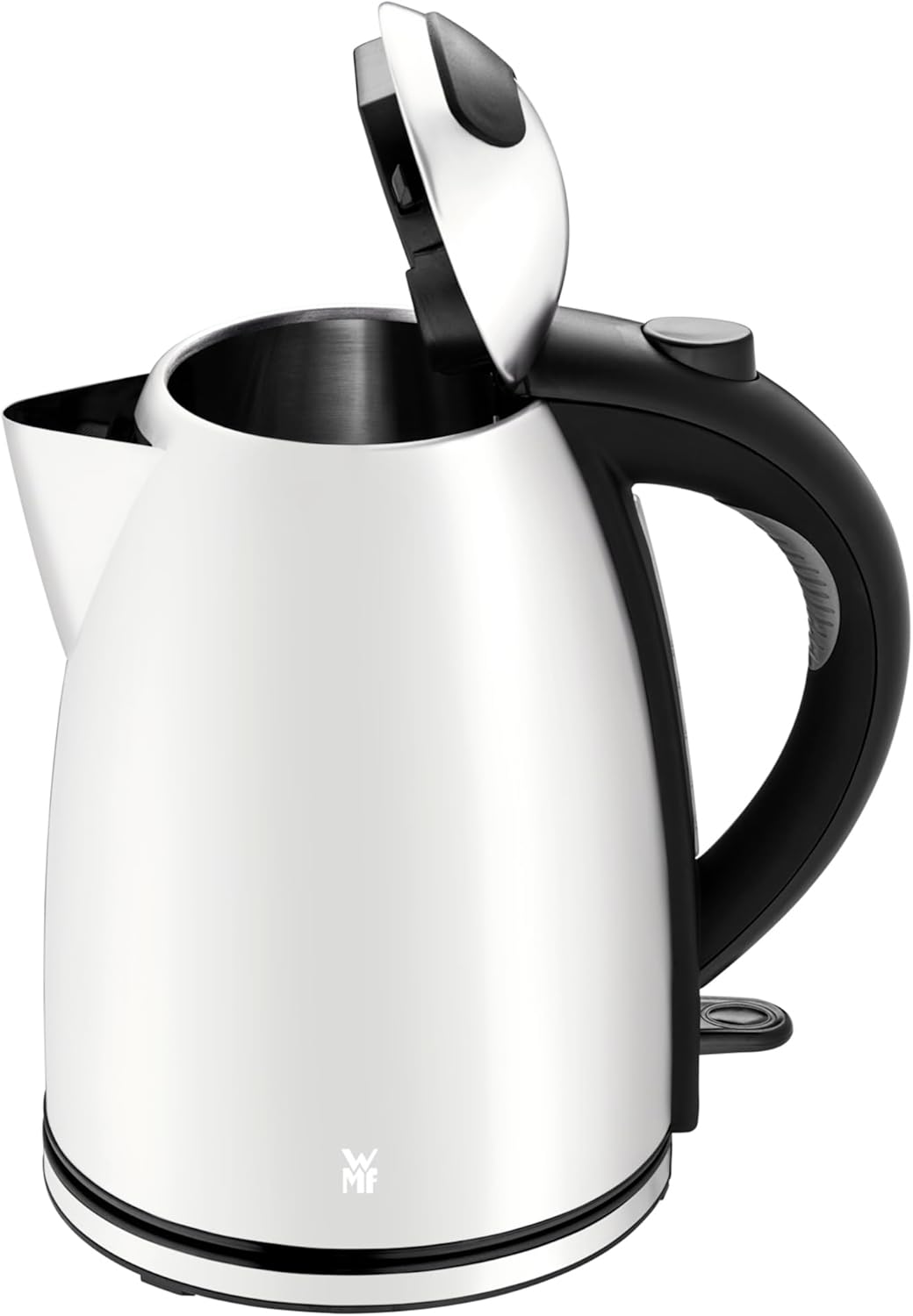 WMF Stelio Wasserkocher Edelstahl 1,7l, elektrischer Wasserkocher mit Kalkfilter, 2400 W, Wasserstan