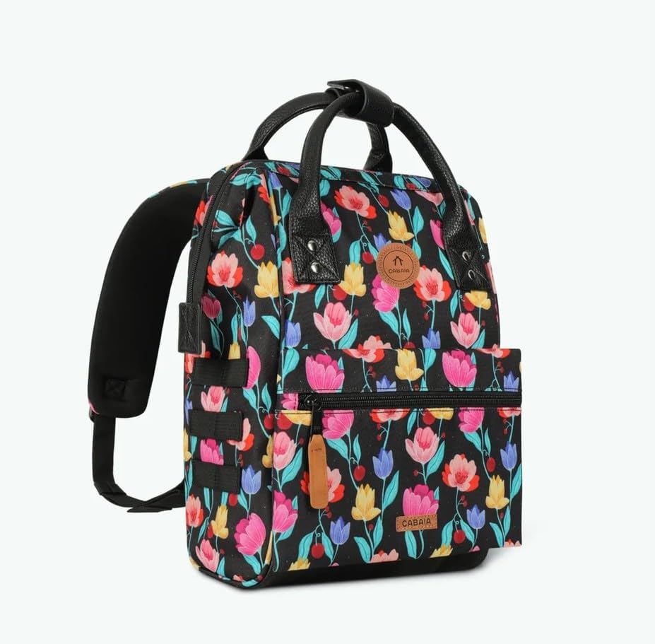 Cabaïa - Unisex - Rucksack - Adventurer - Genoa - Small S Black Graphic Flower, S Black Graphic Flow