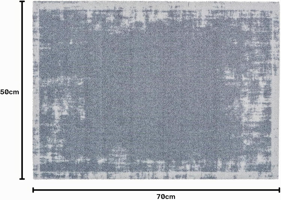 Astra rutschfeste Sauberlaufmatte innen - Uni Bordüre Grau 50 x 70 cm - Wohnraum Fussmatte Design -