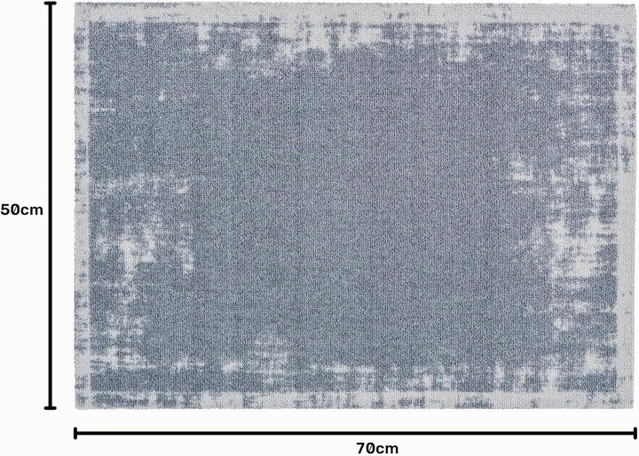 Astra rutschfeste Sauberlaufmatte innen - Uni Bordüre Grau 50 x 70 cm - Wohnraum Fussmatte Design -