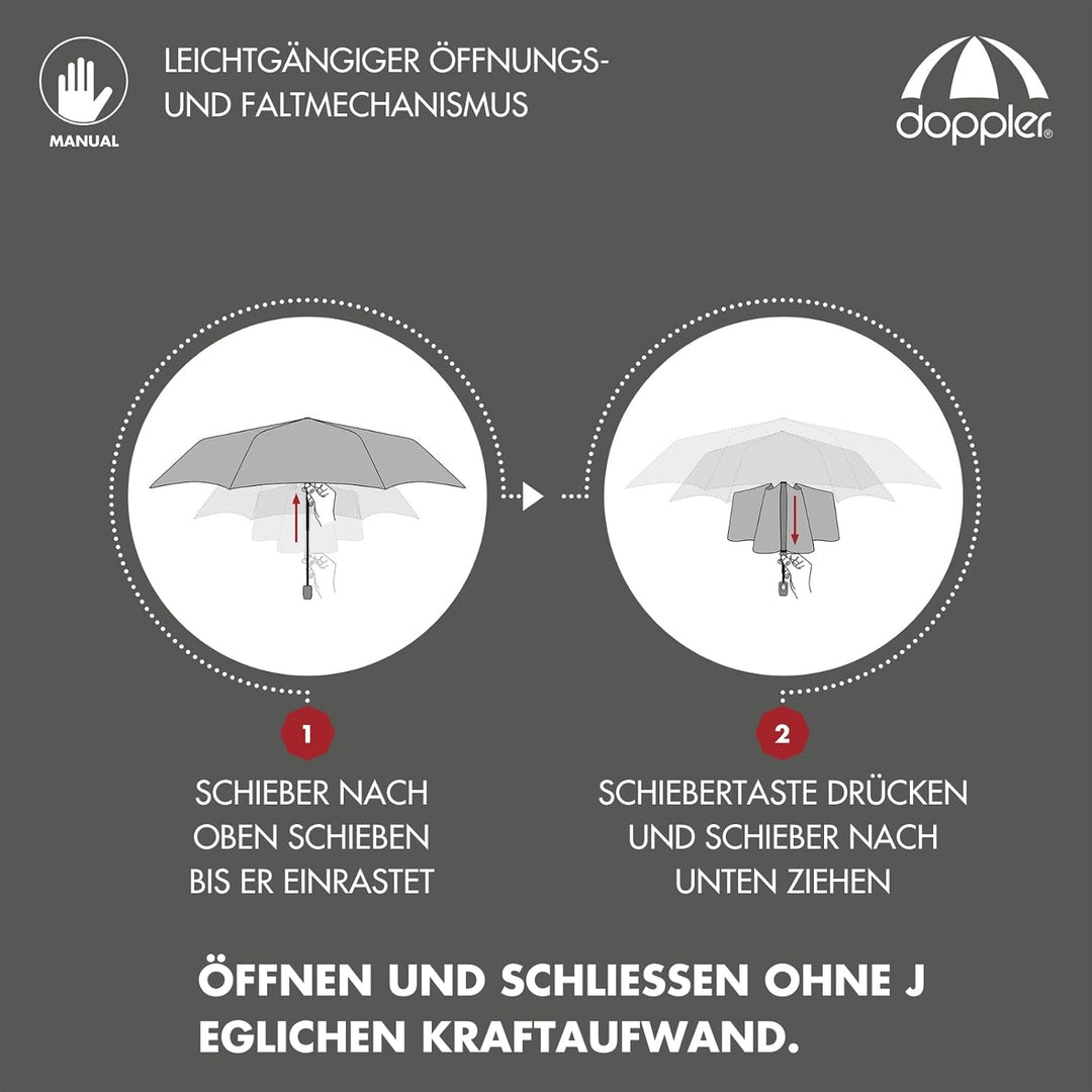 Doppler Taschenschirm Zero,99 Flat I Ultra leichter Regenschirm I Kleiner Schirm I Mini Regenschirm