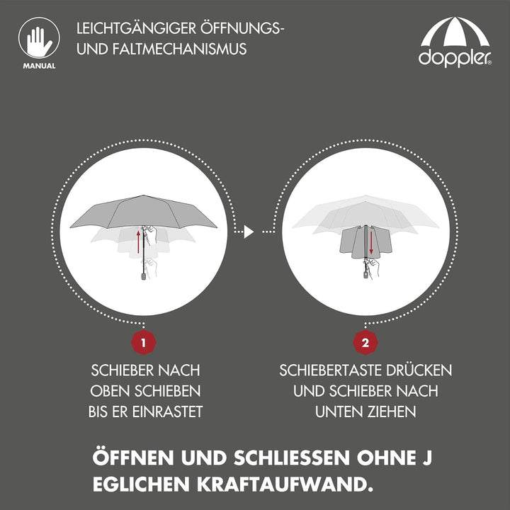 Doppler Taschenschirm Zero,99 Flat I Ultra leichter Regenschirm I Kleiner Schirm I Mini Regenschirm