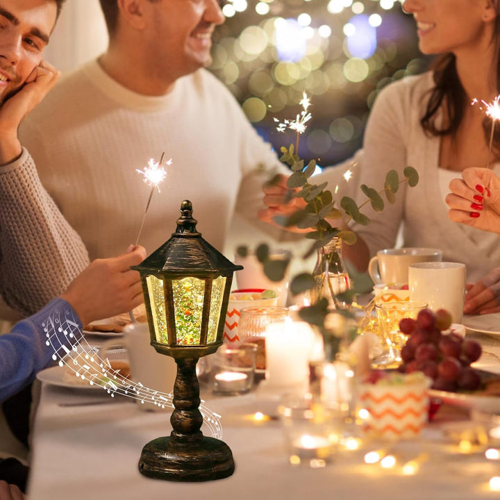 Weihnachtsdeko Laterne, Weihnachts Schneekugel Laterne mit Musik, Weihnachten Deko, Weihnachtslatern