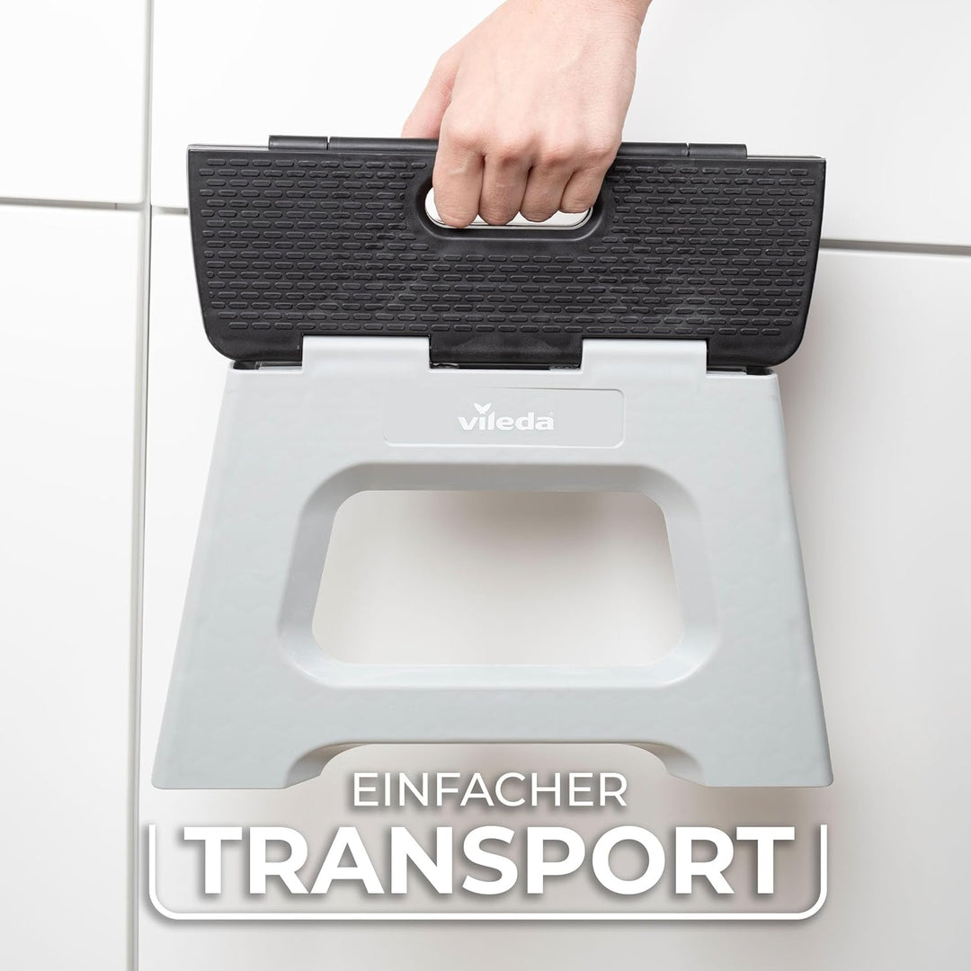 Vileda Tritthocker klappbar 23cm - für Erwachsene & Kinder bis 150kg - Inkl. Anti-Rutsch-Beschichtun