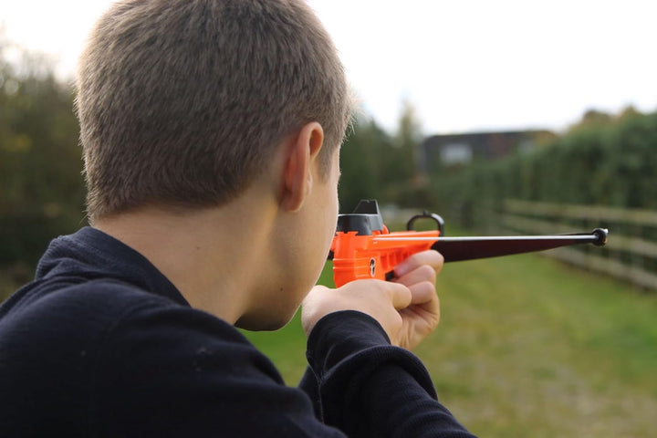 Petron SURESHOT Handbow Kinder Hand Armbrust mit 3 Pfeilen, orange/schwarz (1 Stück), Sureshot