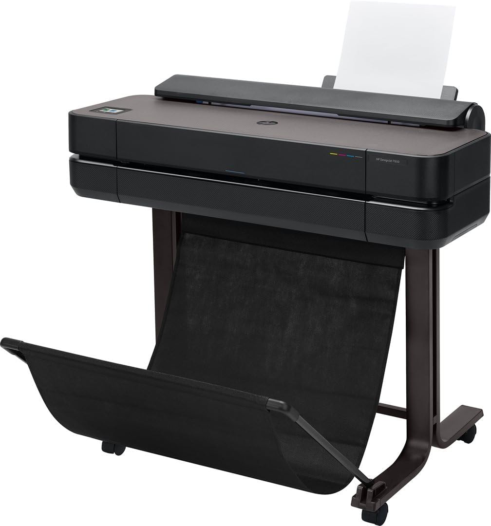 HP DesignJet T650 Grossformatdrucker, 24 Zoll, bis zu A1, mobiles Drucken, Wi-Fi, Gigabit Ethernet,