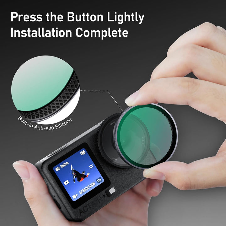 CYNOVA Osmo Action 6 ND Filter 3er Pack ND8, ND16, ND32, Osmo Action 6 Filterset Kompatibel mit DJI