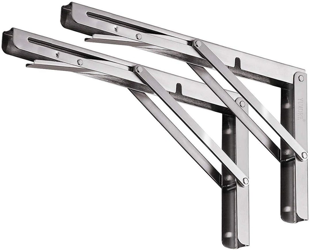 Klappkonsole Schwerlast 350mm,YUMORE Regalträger Klappbar Edelstahl Klappregalhalterungen Wand Tisch