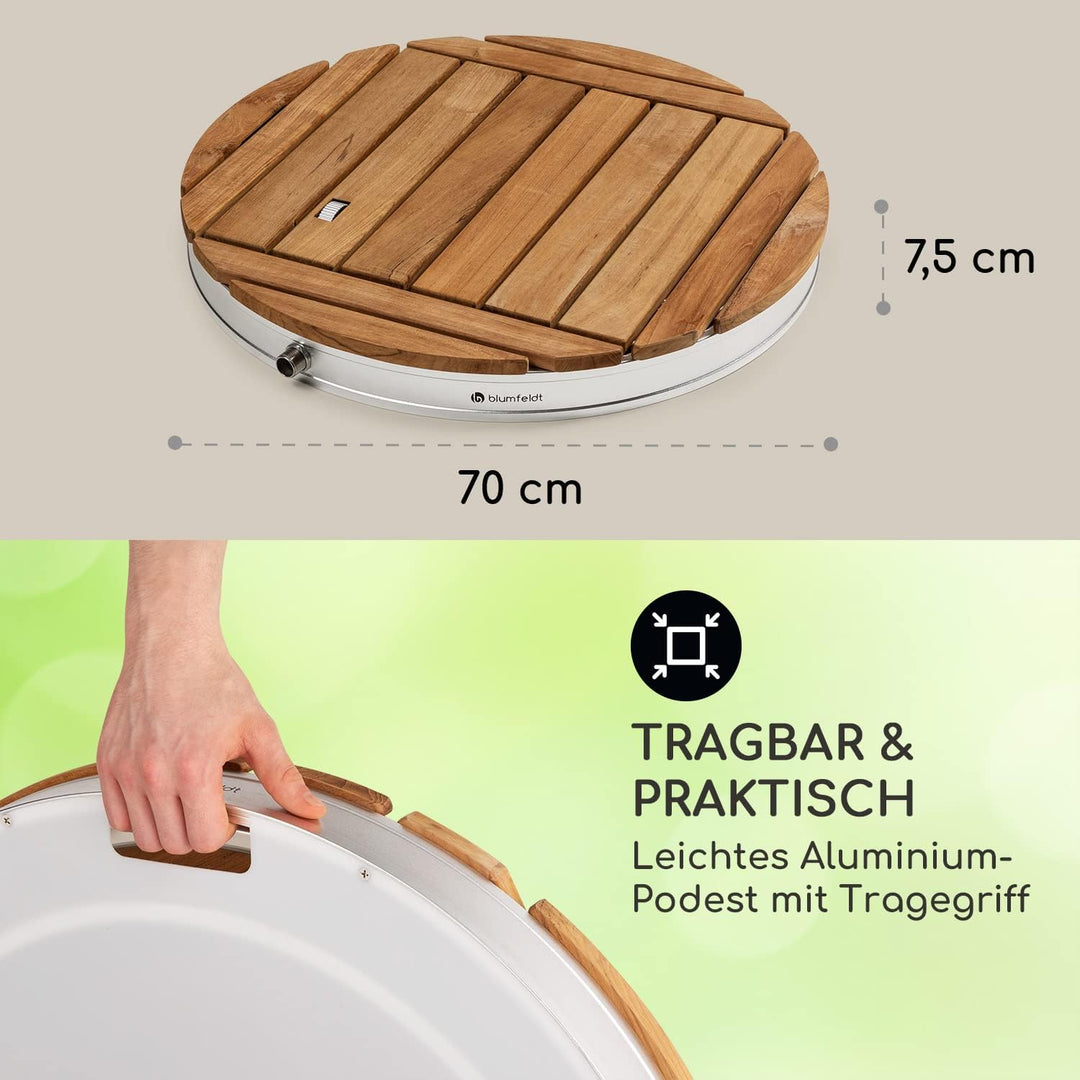 blumfeldt Cool Breeze - Gartendusche, Campingdusche, WPC, Aluminium, Holzoptik, Tragegriff, Gartendu