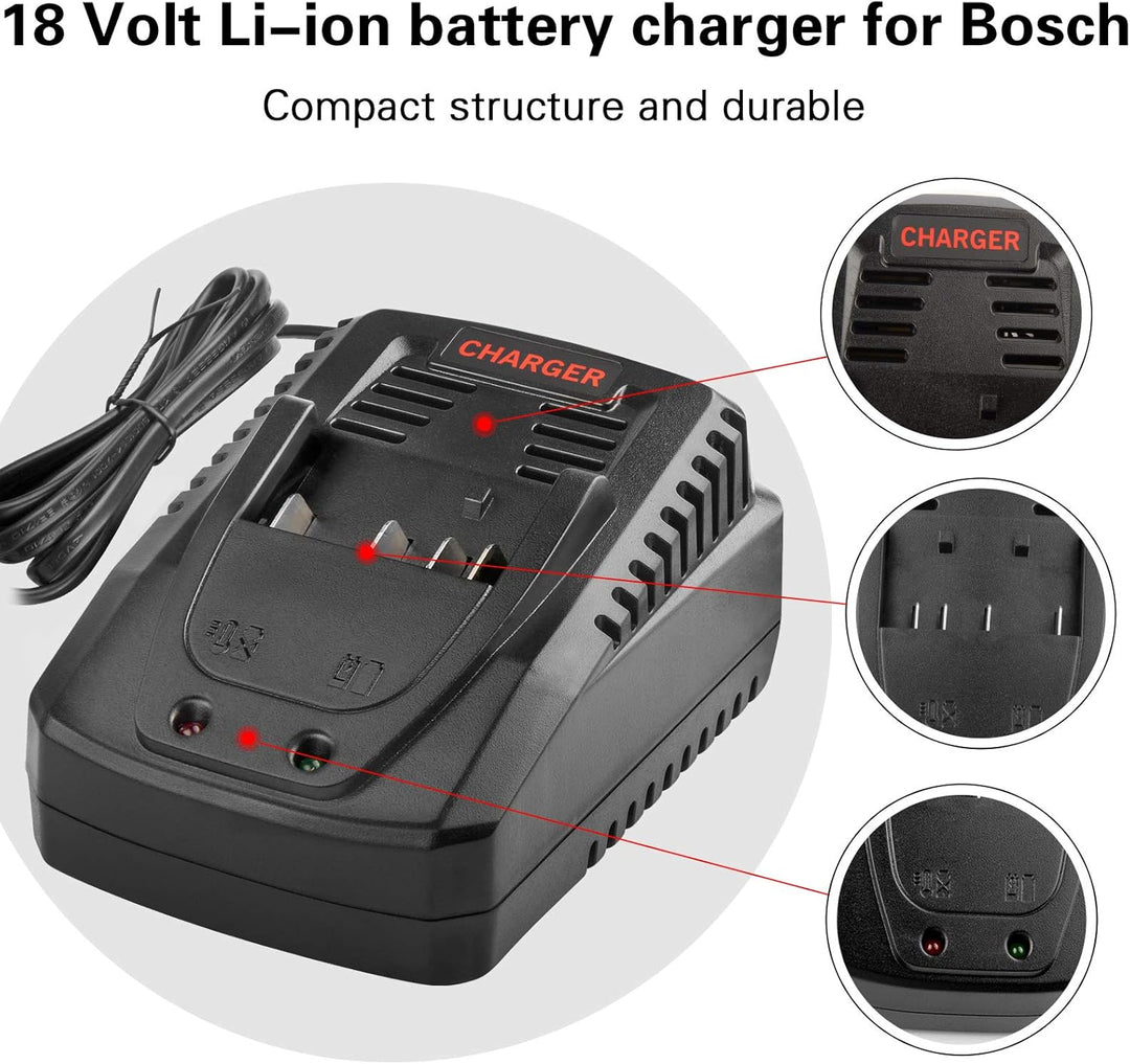 ASUNCELL Ersatz Ladegerät für Bosch 14,4 V-18 V BC660 BC1880 BAT609 BAT609G BAT618 BAT618G BAT614 BA