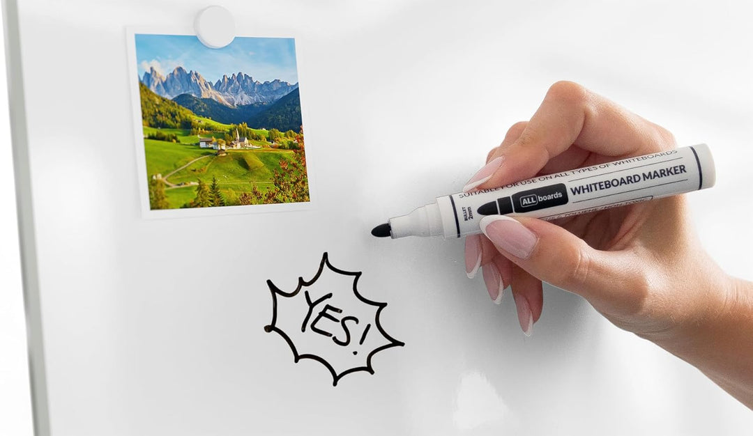 ALLboards Flipchart 100x70cm, Stativ, Dreibeinig, Höhenverstellbar, Whiteboard Magnettafel Magnetisc