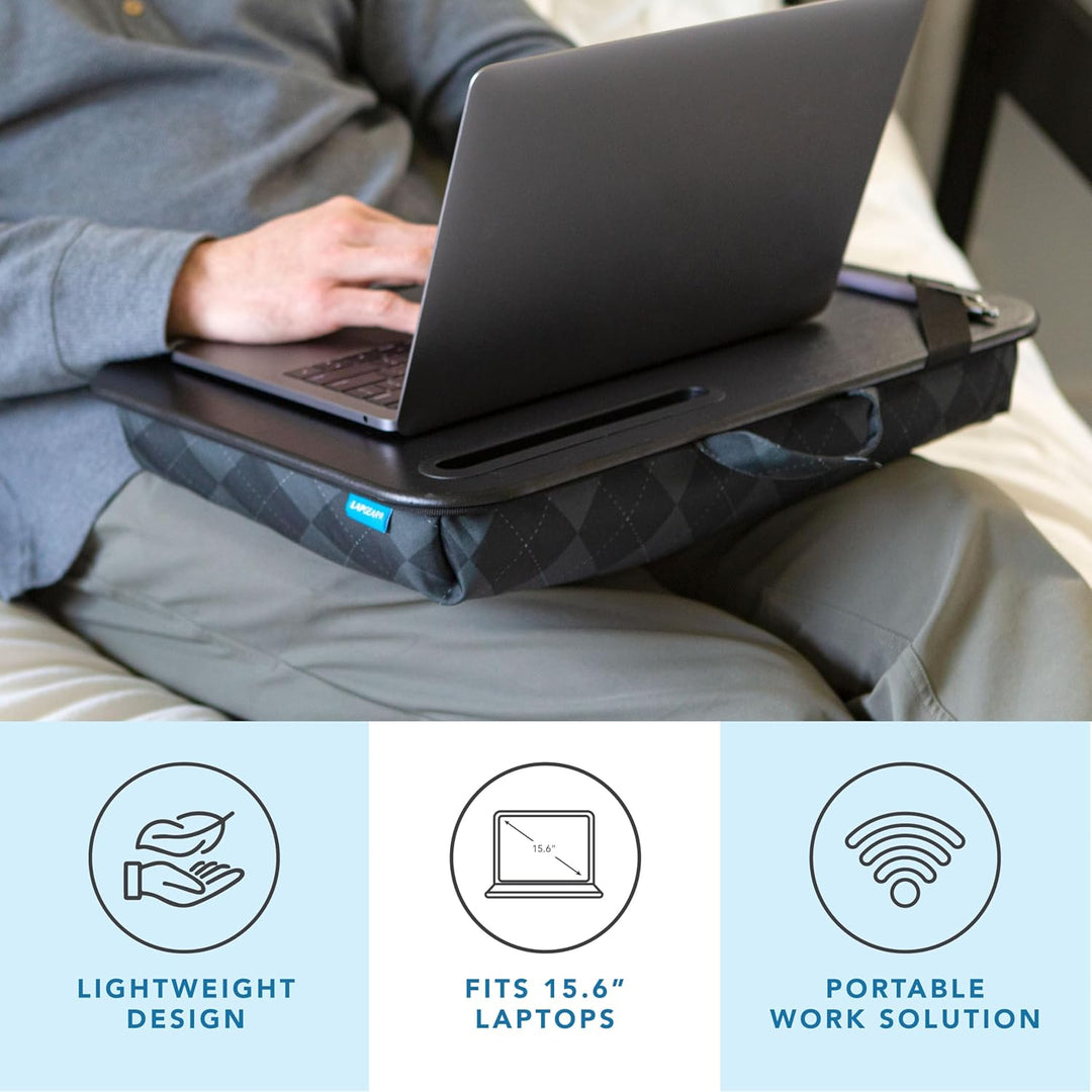 LAPGEAR Designer Schossschreibtisch mit Telefonhalter und Geräteleiste, für Laptops bis zu 15,6 Zoll