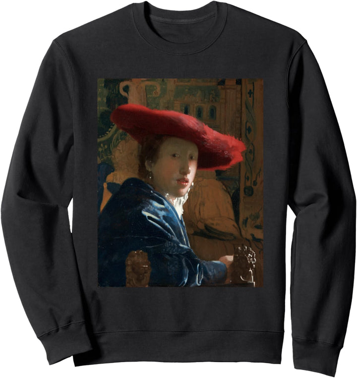 Mädchen mit einem Red Hat Gemälde von Johannes Vermeer Sweatshirt