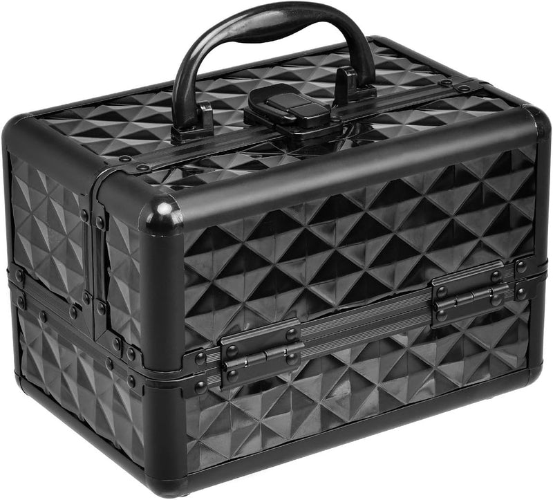 COSTWAY Beauty Case Schminkkoffer Kosmetikkoffer, Schmuckkoffer 23 x 15 x 18cm, Friseurkoffer mit Sp