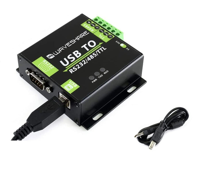Waveshare USB to RS232/485/TTL Converter Onboard FT232RL Industrial Grade USB to RS232 Converter Sup