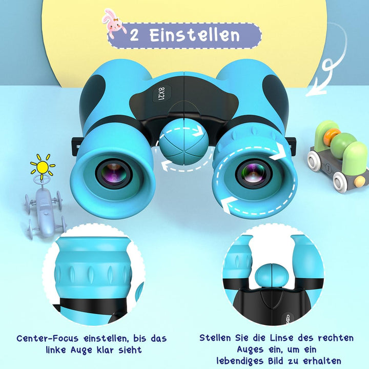 Fernglas Kinder Vergrösserung 8X21, Geschenke Junge Mini Fernglas Kinder Spielzeug ab 3-12 Jahre, Ou