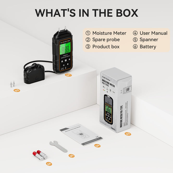 Feuchtigkeitsmessgerät, Feuchtigkeitsmesser Mit Batterie und LCD-Display, geeignet für die schnelle