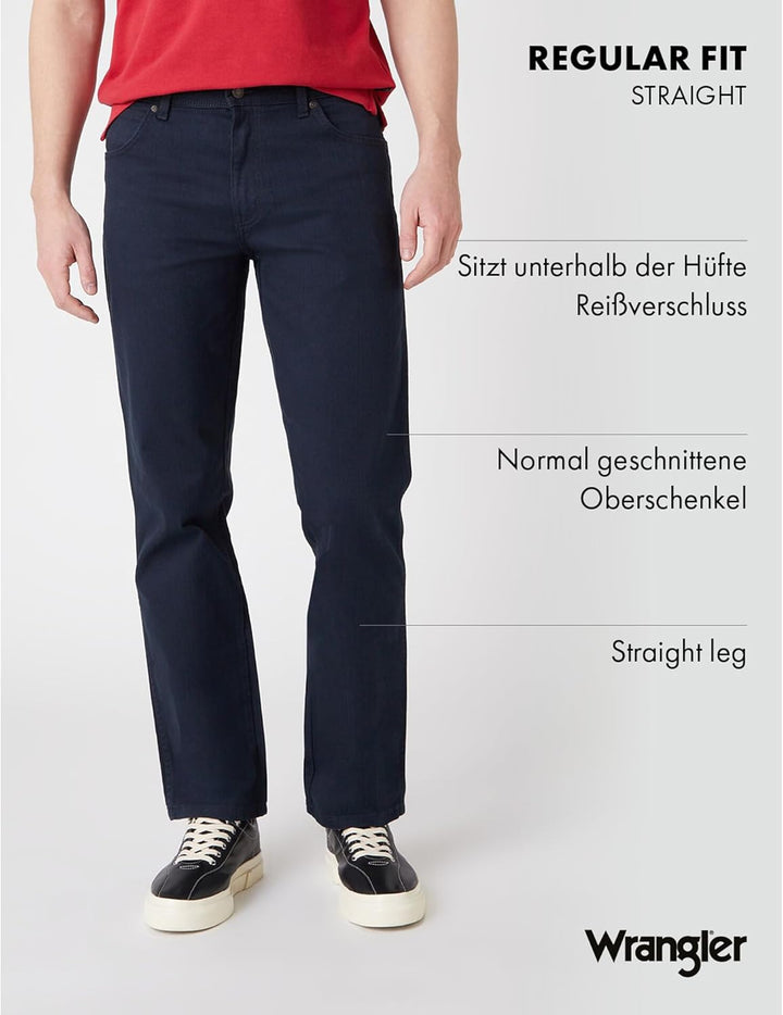 Wrangler Herren Jeans Regular - Mid Waist - Regular Fit - Schwarz W30-W44 31W / 32L Navy, 31W / 32L