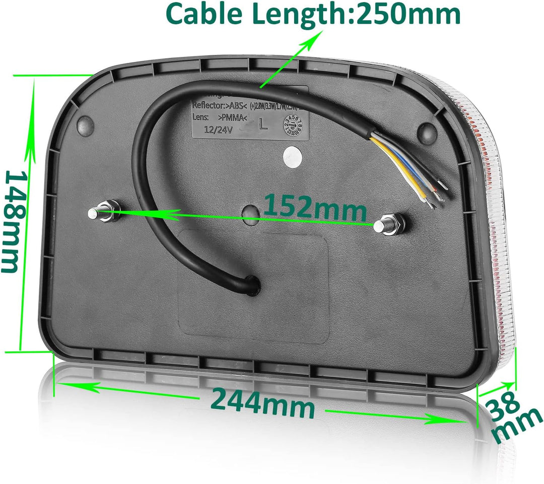DARKGUARD Rückleuchten Satz für Anhänger Led 12/24V,7Funktion 2pcs Rücklicht Anhänger Set,mit E Prüf
