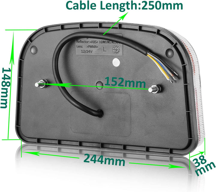 DARKGUARD Rückleuchten Satz für Anhänger Led 12/24V,7Funktion 2pcs Rücklicht Anhänger Set,mit E Prüf
