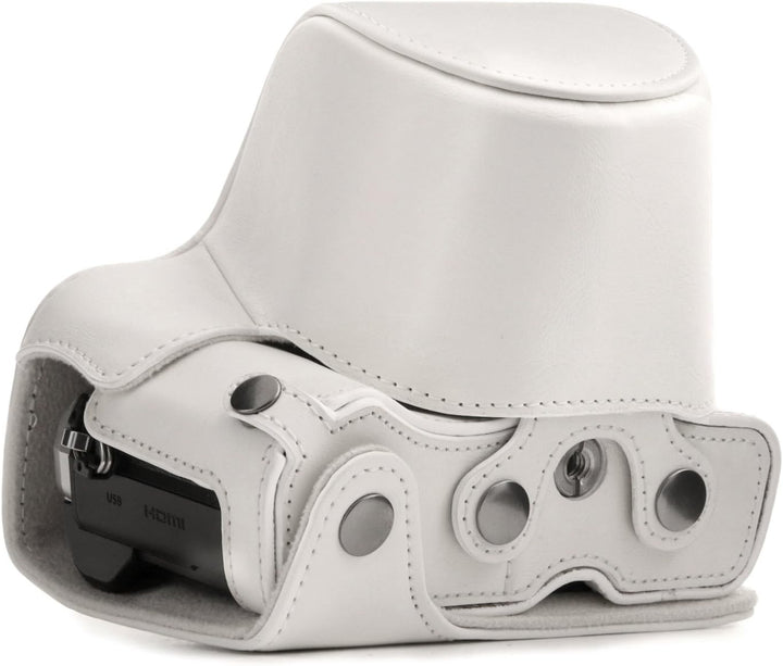 MegaGear Olympus OM-D E-M10 Mark III (14-42mm) Ever Ready Leder Kamera-Case mit Trageriemen und Batt