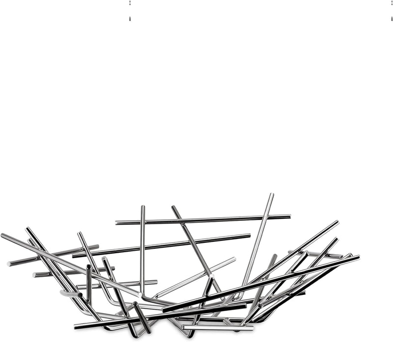 Alessi Blow Up FC02 Design Obstschale, 18/10 Edelstahl, Poliert, Silber, 7 x 37 x 10.7 cm Minimalist