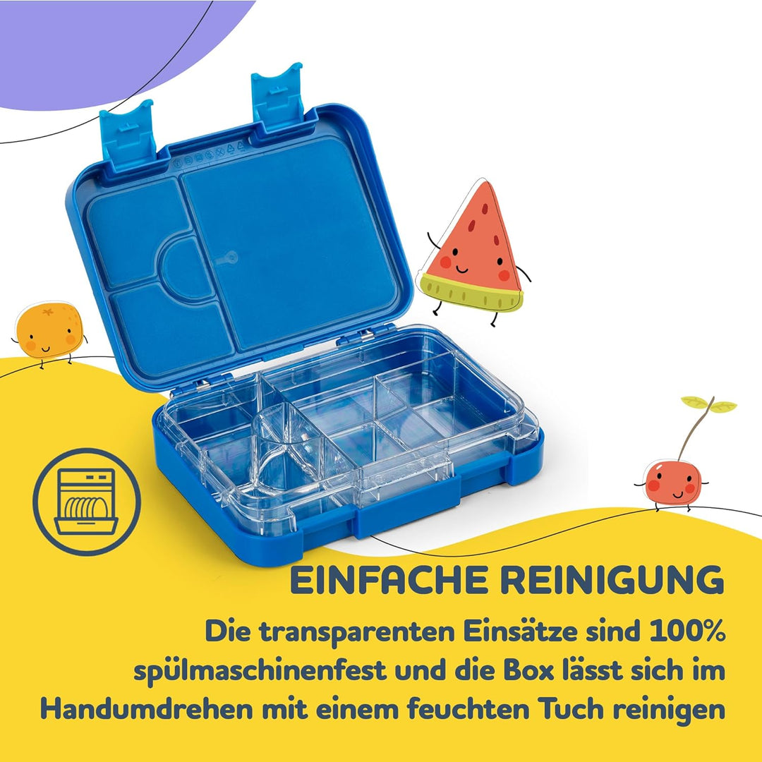 schmatzfatz Junior Brotdose Kinder mit Fächern| BPA Frei Lunchbox Kinder| Bento Box Kinder | Brotbox