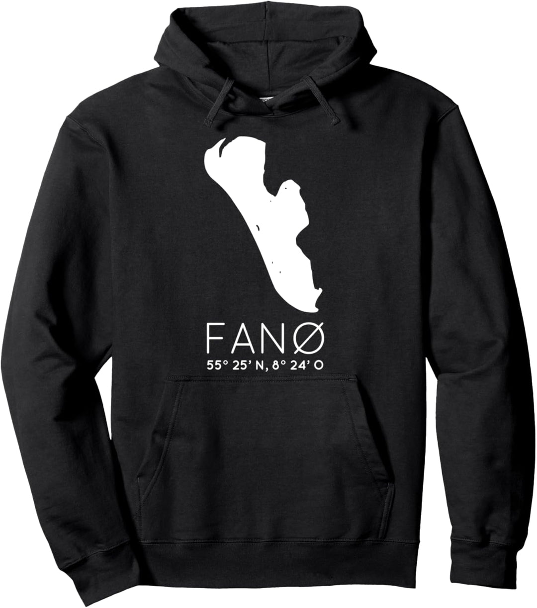 Fanø Dänemark Insel Fanö Koordinaten Silhouette Karte Pullover Hoodie