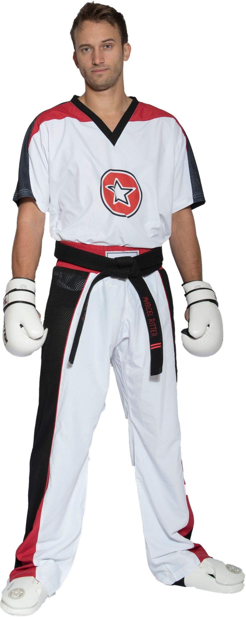 TopTen Kickboxuniform „Star“ Weiss - Schwarz 140, Weiss - Schwarz 140